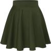imageHybrid ampamp Company Women Basic Versatile Skirts Stretchy Flared Mini Skater SkirtOlive