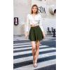 imageHybrid ampamp Company Women Basic Versatile Skirts Stretchy Flared Mini Skater SkirtOlive