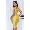 imageHybrid ampamp Company Womens Elegance V Neck Stretch Chic Bandage DressDrbd132yellow