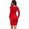 imageHybrid ampamp Company Womens Elegance V Neck Stretch Chic Bandage DressDrbd197red