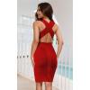 imageHybrid ampamp Company Womens Elegance V Neck Stretch Chic Bandage DressDrbd70709red