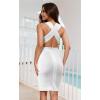 imageHybrid ampamp Company Womens Elegance V Neck Stretch Chic Bandage DressDrbd70709white