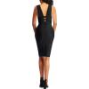 imageHybrid ampamp Company Womens Elegance V Neck Stretch Chic Bandage DressDrbdh208black