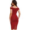 imageHybrid ampamp Company Womens Elegance V Neck Stretch Chic Bandage DressDrbdy420red