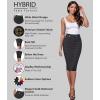 imageHybrid ampamp Company Womens Pencil Skirt Premium Nylon Ponte Stretch Office Made in The USA Below KneeCharcoal