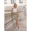 imageHybrid ampamp Company Womens Pencil Skirt Premium Nylon Ponte Stretch Office Made in The USA Below KneeKhaki