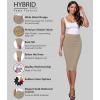 imageHybrid ampamp Company Womens Pencil Skirt Premium Nylon Ponte Stretch Office Made in The USA Below KneeKhaki