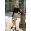 imageHybrid ampamp Company Womens Pencil Skirt Premium Nylon Ponte Stretch Office Made in The USA Below KneeKhaki