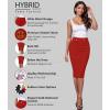 imageHybrid ampamp Company Womens Pencil Skirt Premium Nylon Ponte Stretch Office Made in The USA Below KneeKsk45006red