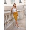 imageHybrid ampamp Company Womens Pencil Skirt Premium Nylon Ponte Stretch Office Made in The USA Below KneeMustard