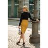 imageHybrid ampamp Company Womens Pencil Skirt Premium Nylon Ponte Stretch Office Made in The USA Below KneeMustard