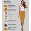 imageHybrid ampamp Company Womens Pencil Skirt Premium Nylon Ponte Stretch Office Made in The USA Below KneeMustard