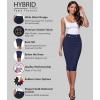 imageHybrid ampamp Company Womens Pencil Skirt Premium Nylon Ponte Stretch Office Made in The USA Below KneeNavy