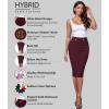 imageHybrid ampamp Company Womens Pencil Skirt Premium Nylon Ponte Stretch Office Made in The USA Below KneeWine