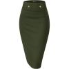 imageHybrid ampamp Company Womens Pencil Skirt Premium Nylon Ponte Stretch Office Made in The USA Below KneeOlive