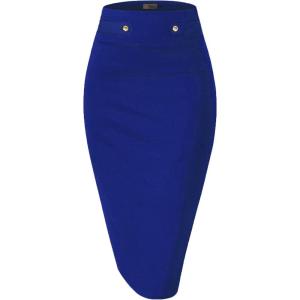 imageHybrid ampamp Company Womens Pencil Skirt Premium Nylon Ponte Stretch Office Made in The USA Below KneeKsk45006royal