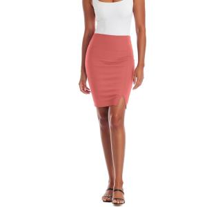 imageHybrid ampamp Company Womens Pencil Skirt Premium Ponte Basic Solid Stretch Above Knee Side SlitKsk450121073tcoral