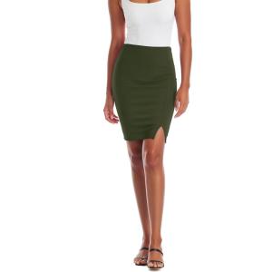 imageHybrid ampamp Company Womens Pencil Skirt Premium Ponte Basic Solid Stretch Above Knee Side SlitKsk450121073tolive