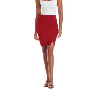 imageHybrid ampamp Company Womens Pencil Skirt Premium Ponte Basic Solid Stretch Above Knee Side SlitKsk450121073tred