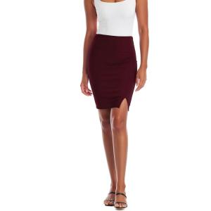imageHybrid ampamp Company Womens Pencil Skirt Premium Ponte Basic Solid Stretch Above Knee Side SlitKsk450121073twine