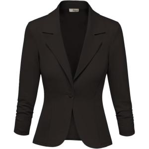 imageHybrid ampamp Company Women Super Comfy Ponte Office BlazerBrown