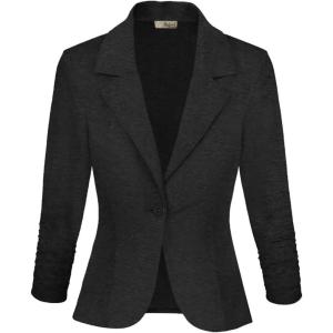 imageHybrid ampamp Company Women Super Comfy Ponte Office BlazerPremium Pontycharcoal