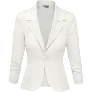 imageHybrid ampamp Company Women Super Comfy Ponte Office BlazerPremium Pontyivory