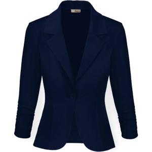 imageHybrid ampamp Company Women Super Comfy Ponte Office BlazerPremium Pontynavy