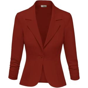 imageHybrid ampamp Company Women Super Comfy Ponte Office BlazerPremium Pontyrust