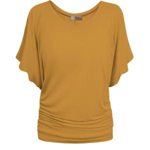 imageHybrid ampamp Company Womens Super Comfy Boat Neck Dolman Top ShirtMustard