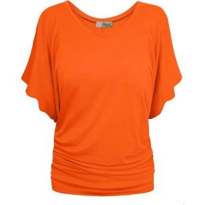 imageHybrid ampamp Company Womens Super Comfy Boat Neck Dolman Top ShirtOrange