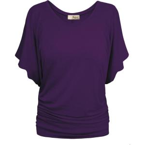 imageHybrid ampamp Company Womens Super Comfy Boat Neck Dolman Top ShirtPurple