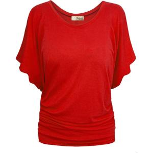 imageHybrid ampamp Company Womens Super Comfy Boat Neck Dolman Top ShirtRed