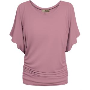imageHybrid ampamp Company Womens Super Comfy Boat Neck Dolman Top ShirtRose