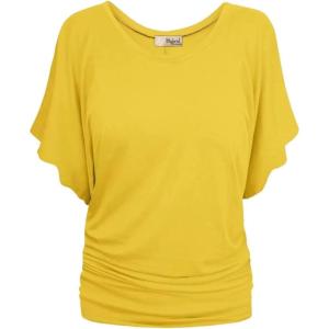 imageHybrid ampamp Company Womens Super Comfy Boat Neck Dolman Top ShirtYellow