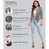 imageHybrid ampamp Company Womens Casual Work Office Blazer Jacket Open Front Shawl with 34 Scrunch Sleeves10280blackWhit