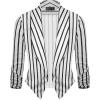 imageHybrid ampamp Company Womens Casual Work Office Blazer Jacket Open Front Shawl with 34 Scrunch Sleeves10827ivoryBlac