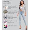 imageHybrid ampamp Company Womens Casual Work Office Blazer Jacket Open Front Shawl with 34 Scrunch Sleeves10827ivoryBlac