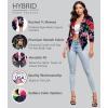imageHybrid ampamp Company Womens Casual Work Office Blazer Jacket Open Front Shawl with 34 Scrunch Sleeves10963navy Multi