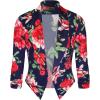 imageHybrid ampamp Company Womens Casual Work Office Blazer Jacket Open Front Shawl with 34 Scrunch Sleeves10963navy Multi