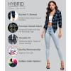imageHybrid ampamp Company Womens Casual Work Office Blazer Jacket Open Front Shawl with 34 Scrunch Sleeves11394blkblu
