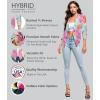 imageHybrid ampamp Company Womens Casual Work Office Blazer Jacket Open Front Shawl with 34 Scrunch Sleeves7701coralmulti