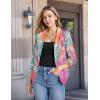 imageHybrid ampamp Company Womens Casual Work Office Blazer Jacket Open Front Shawl with 34 Scrunch Sleeves7701coralmulti