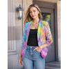 imageHybrid ampamp Company Womens Casual Work Office Blazer Jacket Open Front Shawl with 34 Scrunch Sleeves7701lavender M