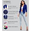 imageHybrid ampamp Company Womens Casual Work Office Blazer Jacket Open Front Shawl with 34 Scrunch SleevesCobaltblue