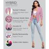 imageHybrid ampamp Company Womens Casual Work Office Blazer Jacket Open Front Shawl with 34 Scrunch SleevesRose