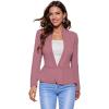 imageHybrid ampamp Company Womens Casual Work Office Elegant Open Front Premium Nylon Blazer JacketJk1135dark Rose