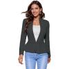 imageHybrid ampamp Company Womens Casual Work Office Elegant Open Front Premium Nylon Blazer JacketJk1135gunmetal