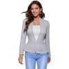 imageHybrid ampamp Company Womens Casual Work Office Elegant Open Front Premium Nylon Blazer JacketJk1135heathergre