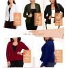 imageHybrid ampamp Company Womens Casual Work Office Elegant Open Front Premium Nylon Blazer JacketJk1135heathernav